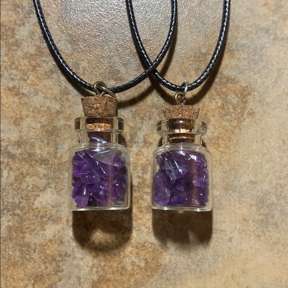 “secret bottle” stone necklace